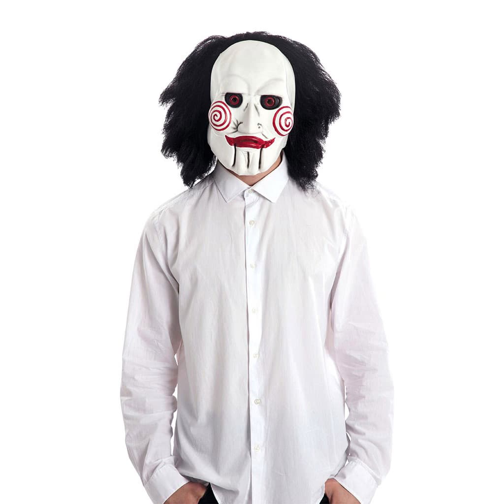 Careta de látex blanca de la marioneta Saw Fyasa Máscara Saw Látex de Dulcealmacen
