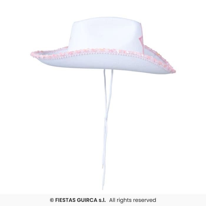 Guirca Sombrero Vaquero Blanco Con Estrella de lentejuelas para disfraces y fiestas en Dulcealmacen