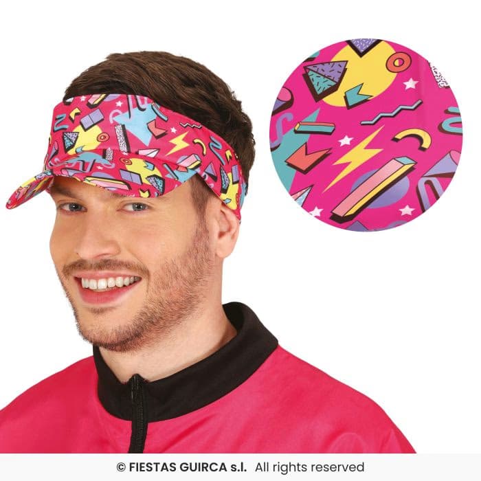 Guirca Visera 80s Adulto con estampado geométrico multicolor retro en Dulcealmacen