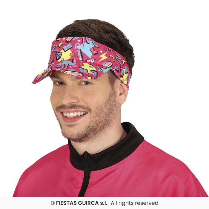Guirca Visera 80s Adulto con estampado geométrico multicolor retro en Dulcealmacen