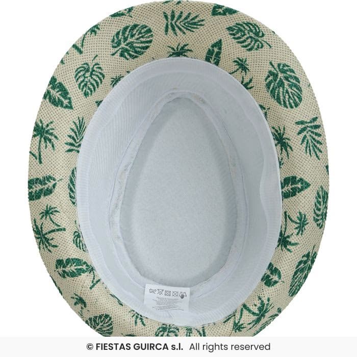 Guirca Gorro Verano Hojas Infantil con estampado tropical de palmeras y hojas verdes en Dulcealmacen
