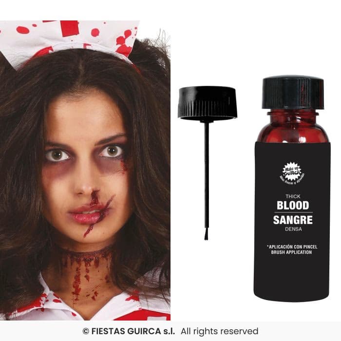 Guirca Bote Sangre Densa con Pincel 60 ml para maquillaje de terror en Dulcealmacen