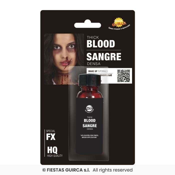 Guirca Bote Sangre Densa con Pincel 60 ml para maquillaje de terror en Dulcealmacen