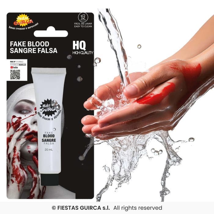 Guirca Tubo Sangre 20 ml Lavable para maquillaje de disfraces en Dulcealmacen