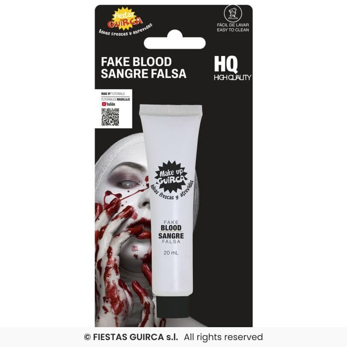 Guirca Tubo Sangre 20 ml Lavable para maquillaje de disfraces en Dulcealmacen