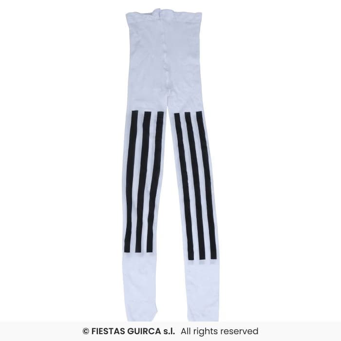Guirca Pantys Rayas Negras/Blancas Adulto medias elásticas a rayas verticales para disfraz en Dulcealmacen