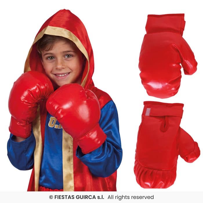 Guirca Guantes de Boxeo 28 cm de color rojo para disfraces infantiles en Dulcealmacen