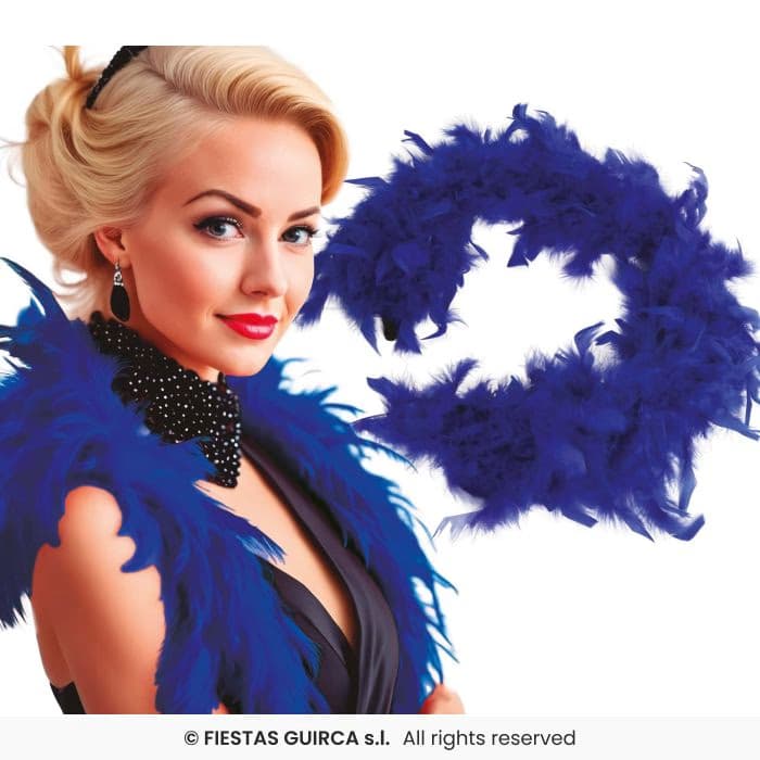 Guirca Boa Pluma 40 gr Azul Oscuro para disfraces en Dulcealmacen