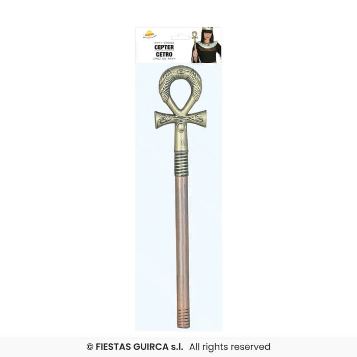 Guirca Cetro Egipcio Cruz de Ankh 50 cm para disfraces en Dulcealmacen