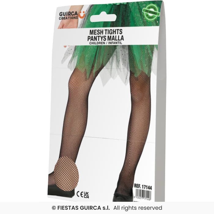 Guirca Pantys Rejilla Pequeña Infantil medias negras de red fina elástica para disfraces en Dulcealmacen