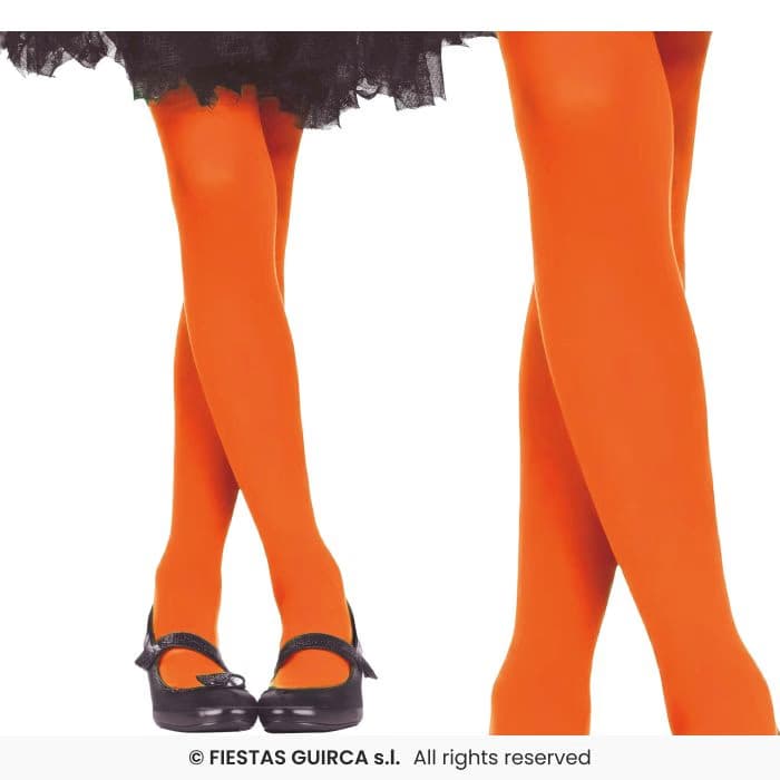 Guirca Pantys Naranja 3-6 Años medias elásticas infantiles de color naranja para disfraz en Dulcealmacen