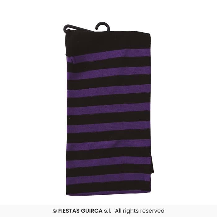 Guirca Pantys Lilas Rayas 3-6 Años medias elásticas infantiles a rayas moradas y negras para disfraz en Dulcealmacen