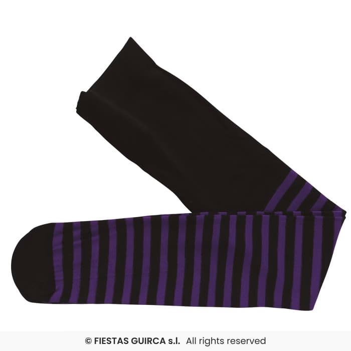 Guirca Pantys Lilas Rayas 3-6 Años medias elásticas infantiles a rayas moradas y negras para disfraz en Dulcealmacen