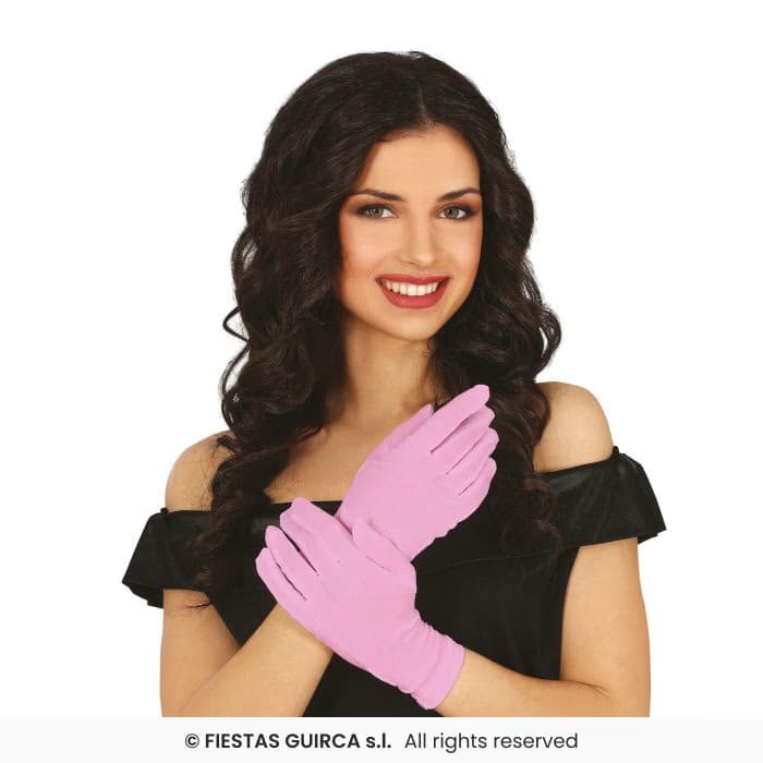 Guirca Guantes Rosa 20 Cms para disfraces y fiestas en Dulcealmacen