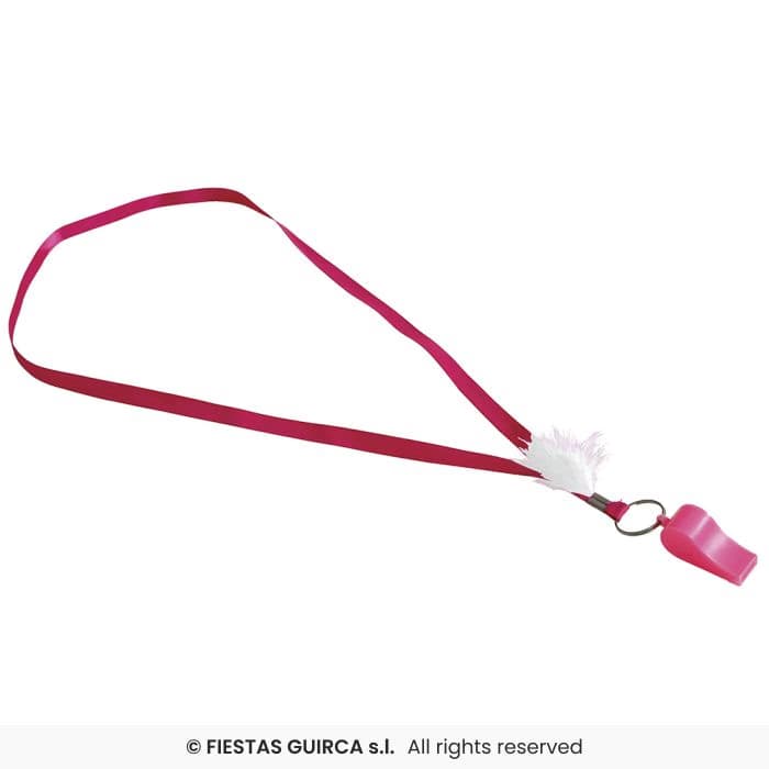 Guirca Silbato Rosa con Cinta y detalle decorativo para disfraces en Dulcealmacen