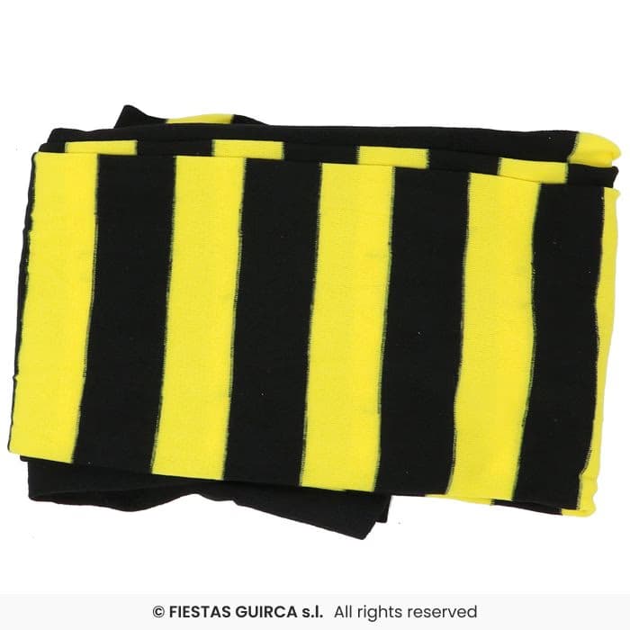 Guirca Pantys Amarilla Rayas Negras Adulto medias elásticas listadas para disfraz en Dulcealmacen
