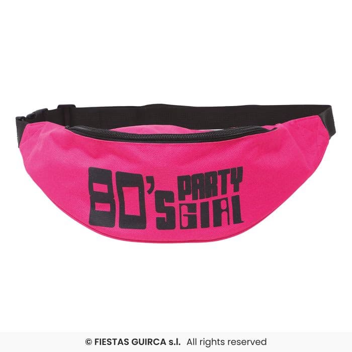 Guirca Riñonera de Cintura Rosa 80s de color flúor para disfraces en Dulcealmacen