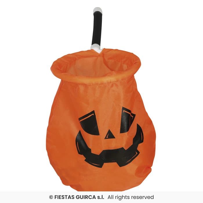 Guirca Cesta Calabaza con Palo 50 cms para caramelos en Dulcealmacen