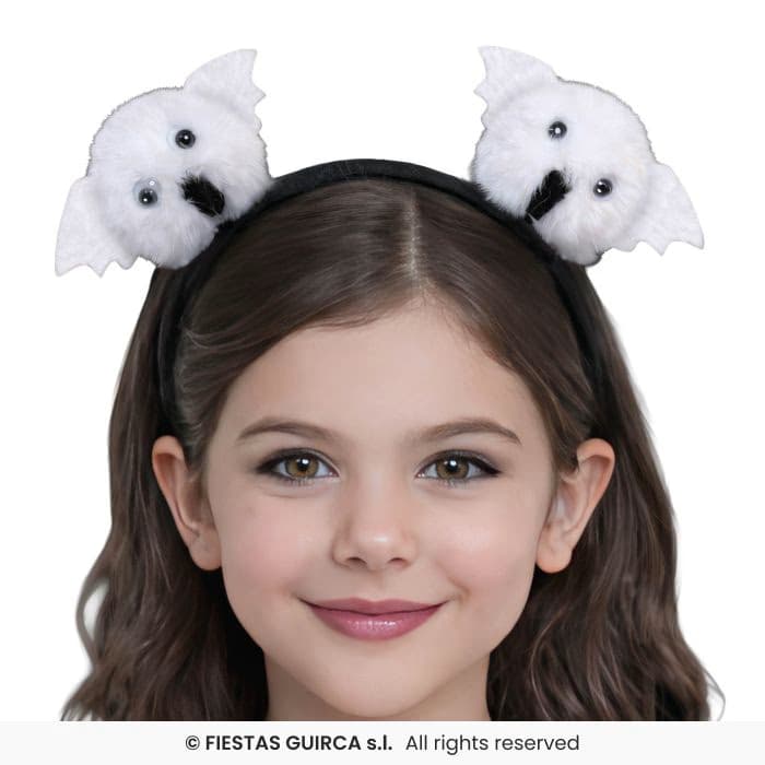 Guirca Diadema Fantasmas con peluches blancos decorativos para Halloween en Dulcealmacen
