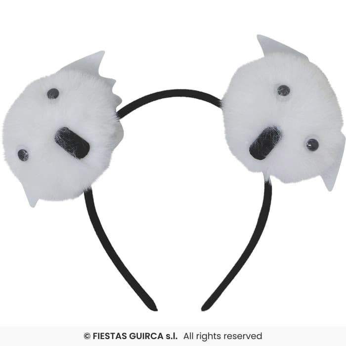 Guirca Diadema Fantasmas con peluches blancos decorativos para Halloween en Dulcealmacen