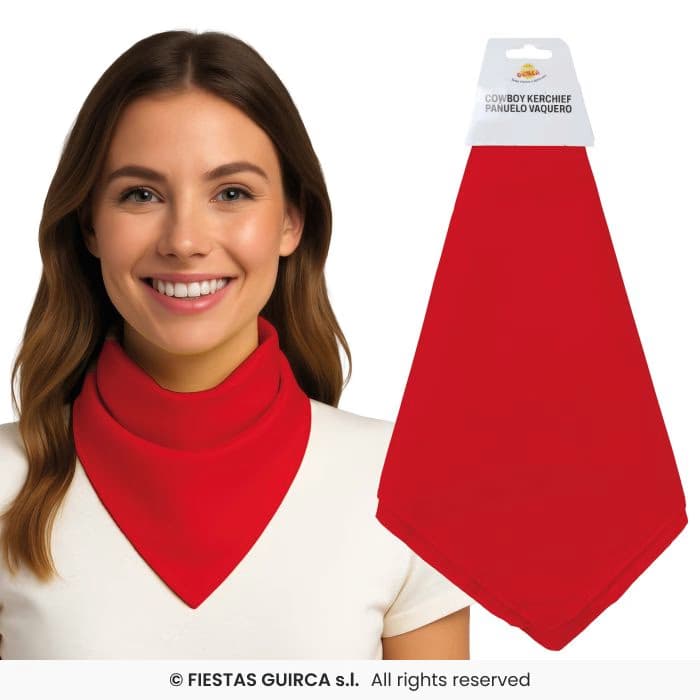 Guirca Pañuelo Rojo Adulto de color carmesí para disfraces en Dulcealmacen
