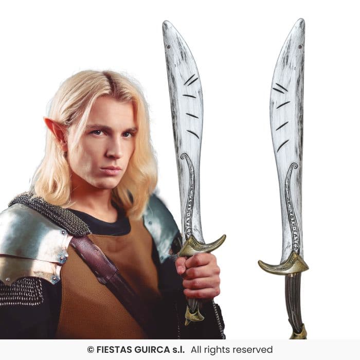 Guirca Espada Elfo 68 cm espada de juguete metalizada para disfraz en Dulcealmacen