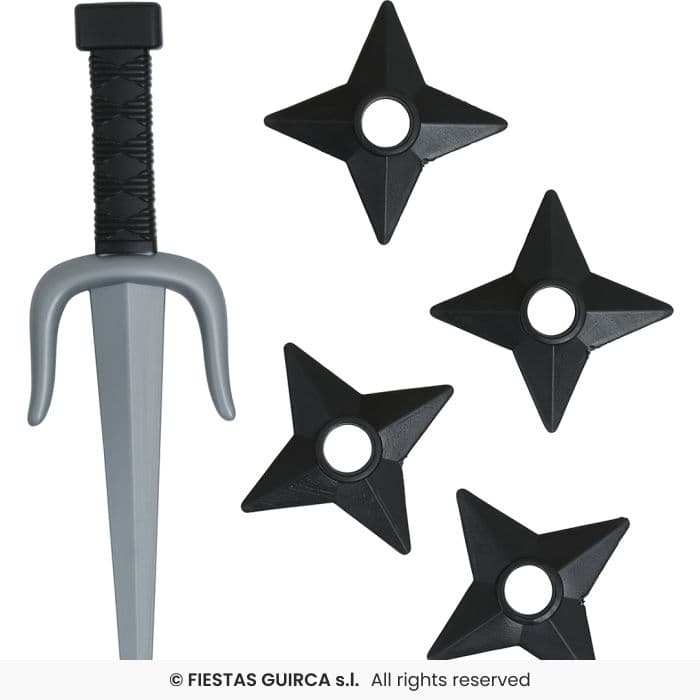 Guirca Set Ninja 5 Pcs armas de juguete de plastico para disfraz en Dulcealmacen