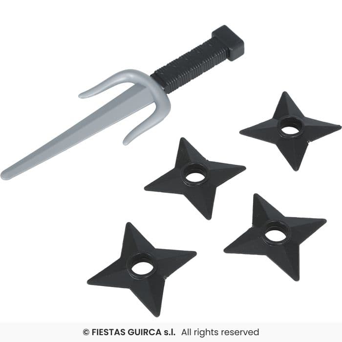 Guirca Set Ninja 5 Pcs armas de juguete de plastico para disfraz en Dulcealmacen