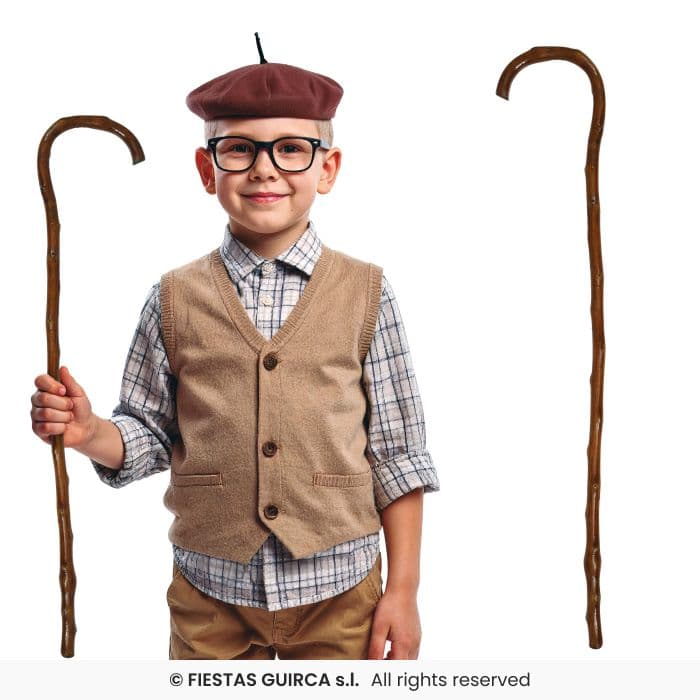 Guirca Baston Madera Abuelo 65 cm garrota infantil efecto madera en Dulcealmacen