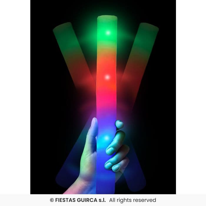 Guirca Baston Led Multicolor 48 cm palo luminoso de espuma para fiestas en Dulcealmacen