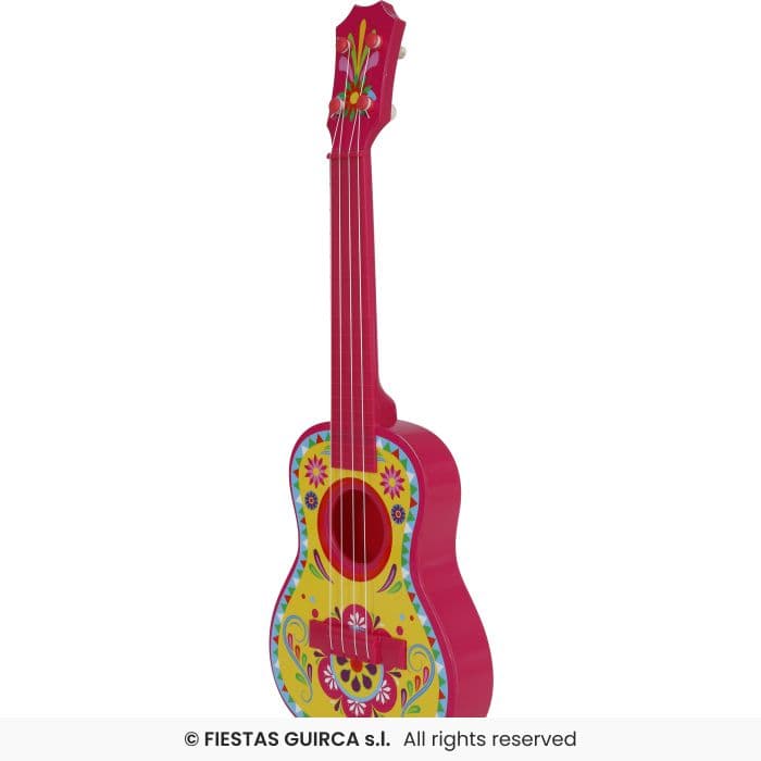 Guirca Guitarra Pequeña Mexicana 54 cm accesorio decorativo de plástico para disfraz en Dulcealmacen