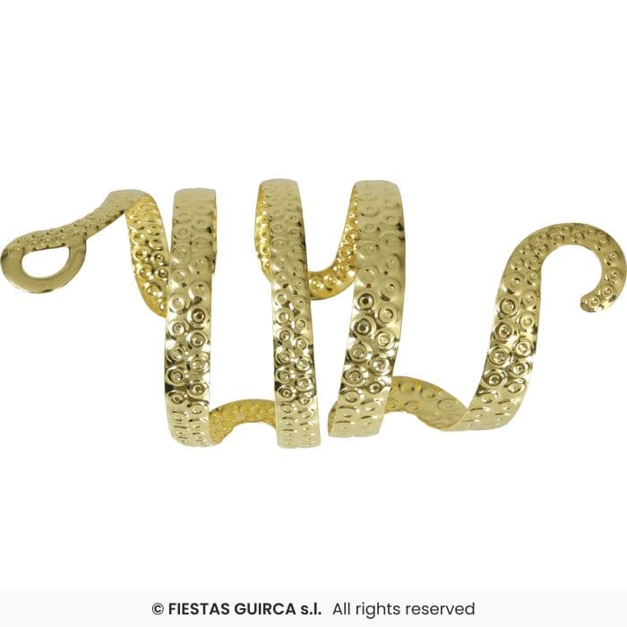 Guirca Brazalete Rígido Serpiente accesorio de metal dorado para disfraz en Dulcealmacen