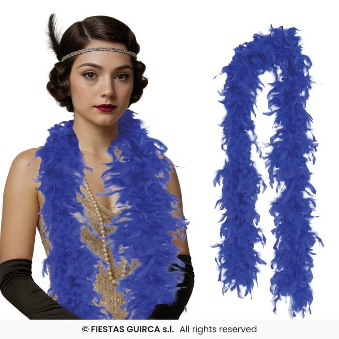 Guirca Boa Pluma 80 gr Azul Oscuro para disfraces en Dulcealmacen