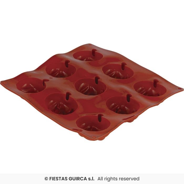 Guirca Molde Silicona 9 Calabazas de color naranja para repostería de Halloween en Dulcealmacen