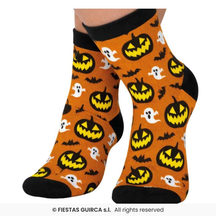 Guirca Calcetines Halloween Calabazas y fantasmas infantiles en Dulcealmacen