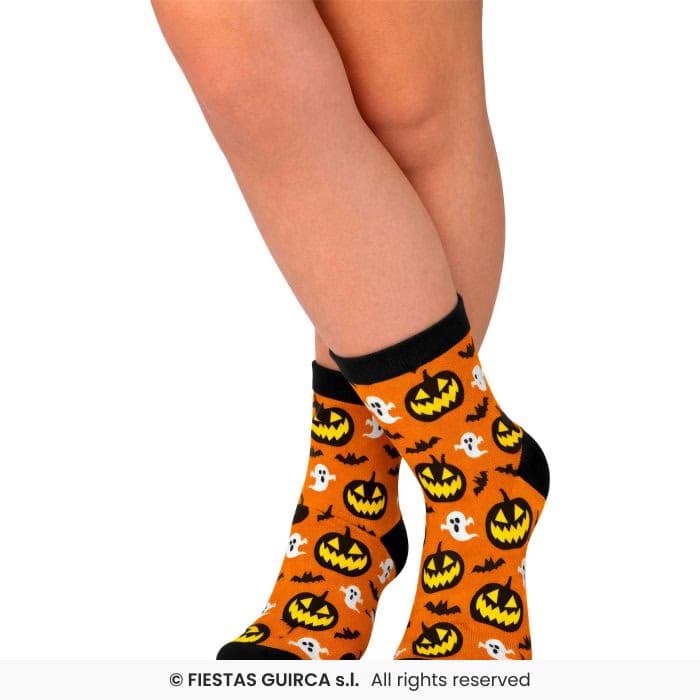 Guirca Calcetines Halloween Calabazas y fantasmas infantiles en Dulcealmacen