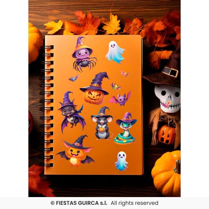 Guirca Pegatinas Surtidas Halloween con diseños de fantasmas y calabazas en Dulcealmacen