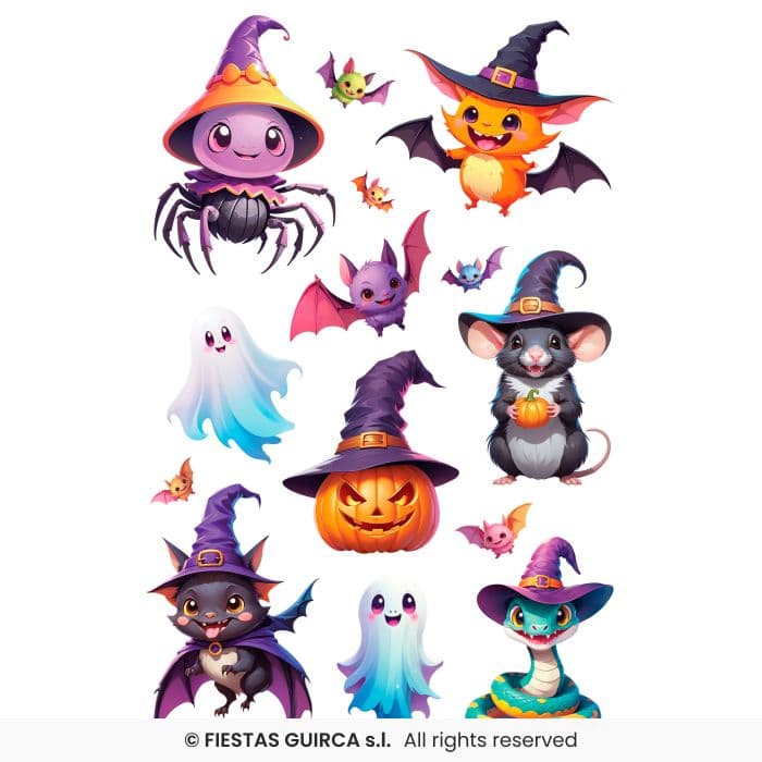 Guirca Pegatinas Surtidas Halloween con diseños de fantasmas y calabazas en Dulcealmacen