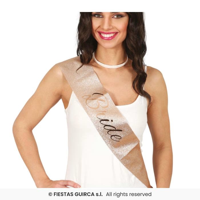 Guirca Banda Bride Oro para despedida de soltera en Dulcealmacen