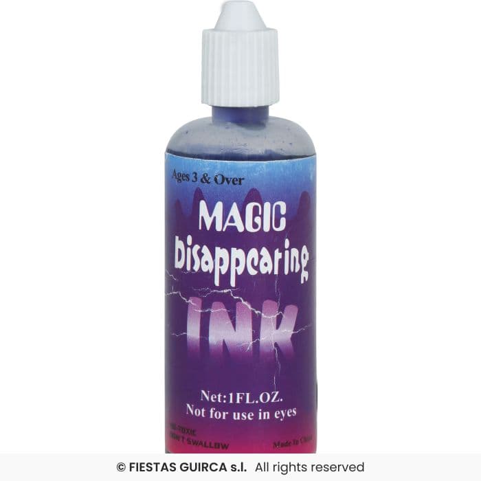 Guirca Tinta Magica Broma bote de líquido azul que mancha y desaparece de la ropa en Dulcealmacen