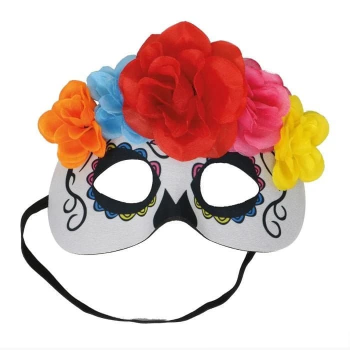Guirca Antifaz Catrina Con Flores Multicolor