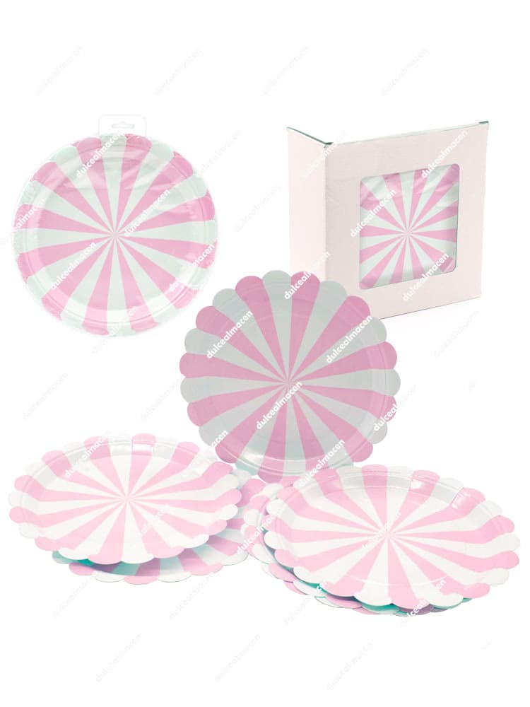 EU plato pastel 23cm sol rosa*6 pq.12 c/144u