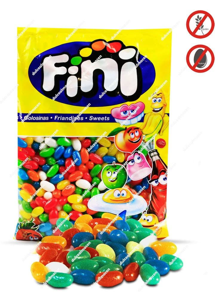 Fini Alubias Gragea 1 kg bolsa de caramelos masticables multicolores en forma de judia Dulcealmacen