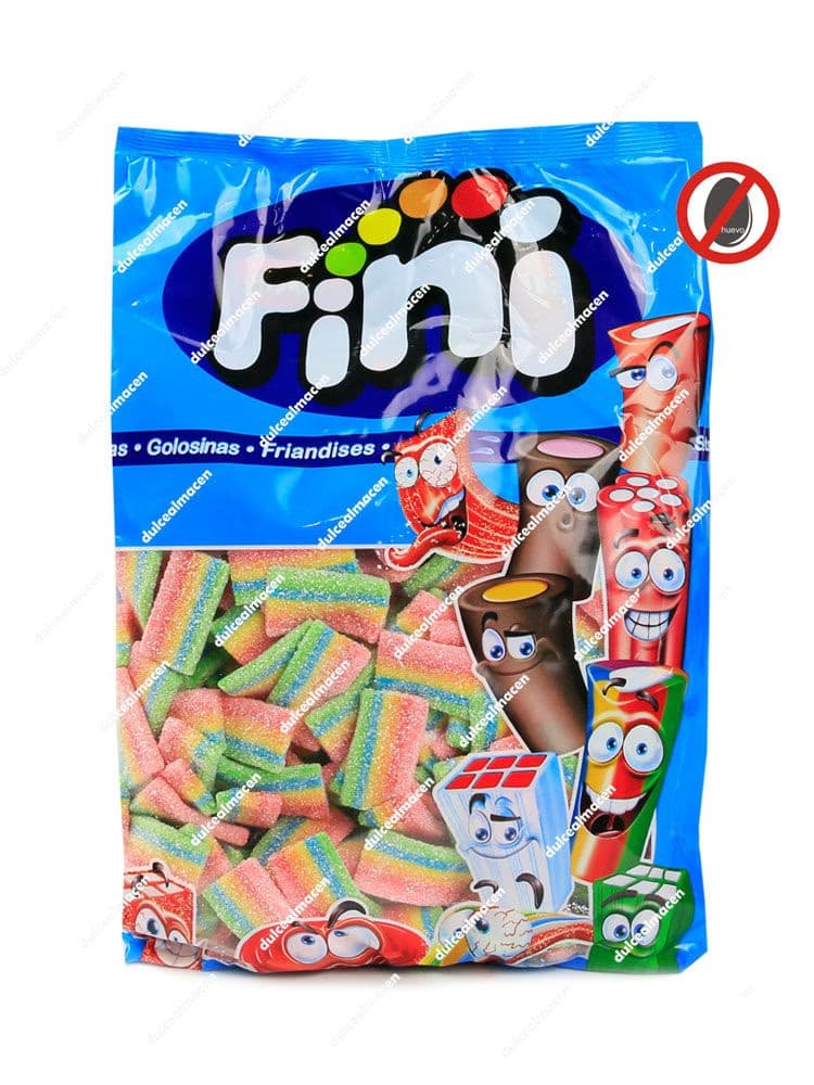 Fini Chewy Chips 1 kg bolsa de tacos de regaliz multicolor relleno sabor frutas y nata Dulcealmacen
