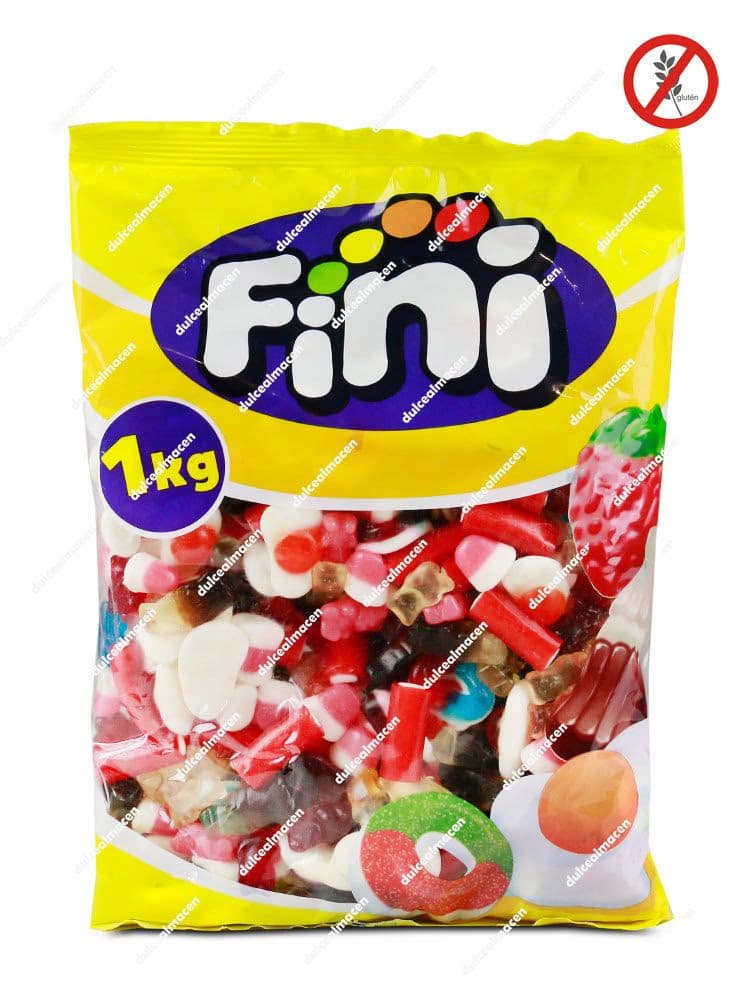 Fini Clear Little Mix 1 kg bolsa de surtido de gominolas variadas de brillo sabor frutas Dulcealmacen