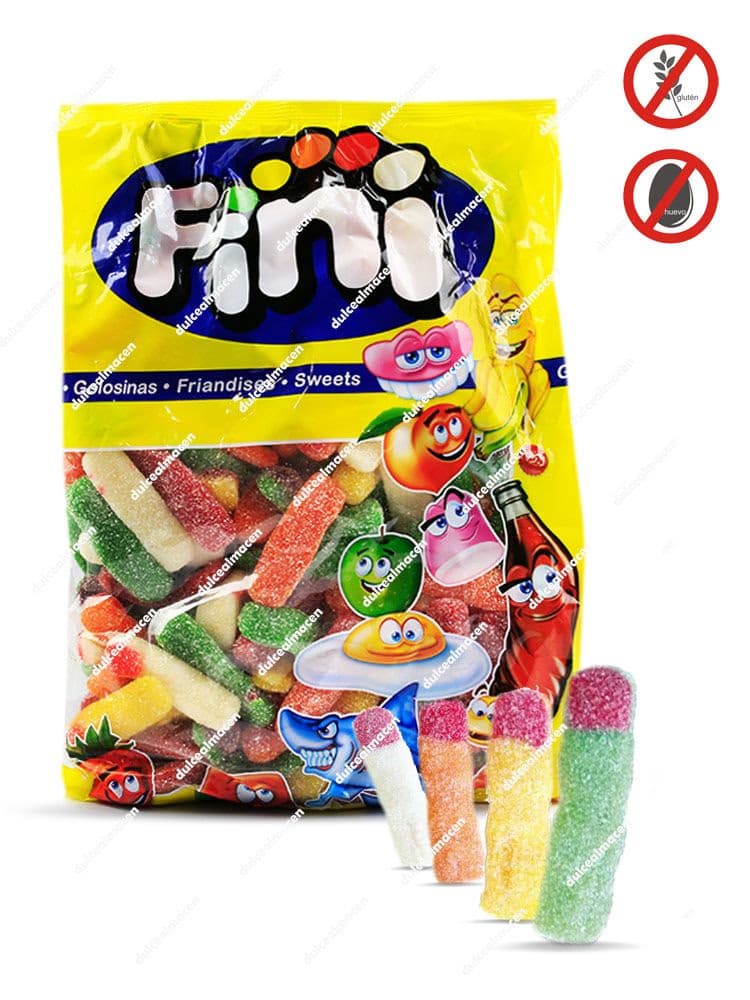 Fini Dedos Pica 1 kg bolsa de gominolas multicolores en forma de dedo con recubrimiento pica pica Dulcealmacen