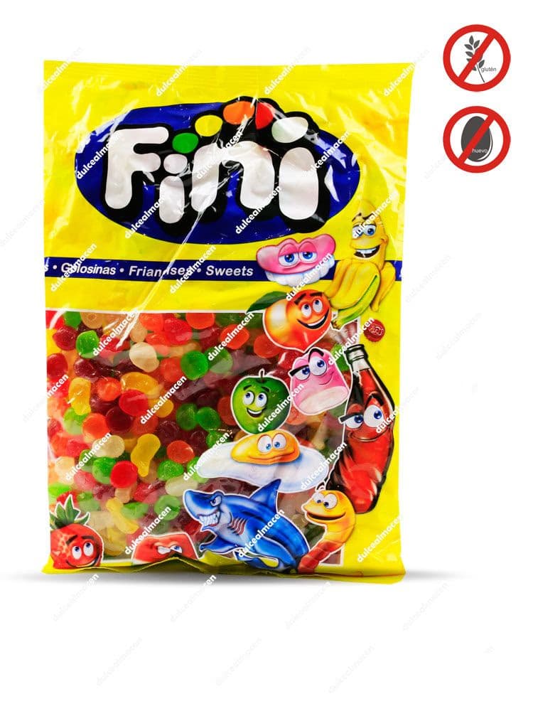Fini Tropical Mix 1 kg bolsa de golosinas de goma surtidas con formas frutales en Dulcealmacen
