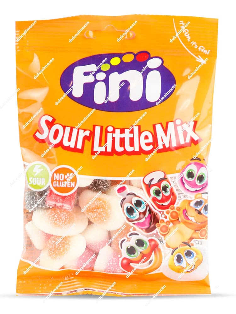 Fini 100 g Sour Little Mix bolsa de golosinas de goma surtidas acidas sin gluten en Dulcealmacen