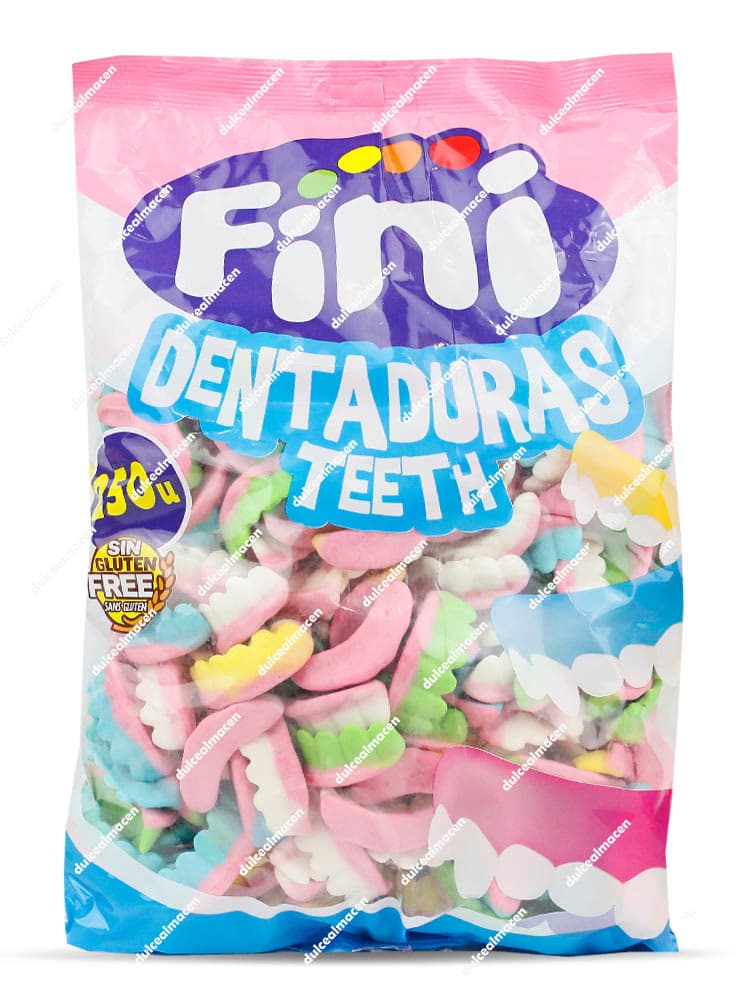 Fini Dentaduras 250 uds bolsa de golosinas de goma con forma de dentadura en Dulcealmacen