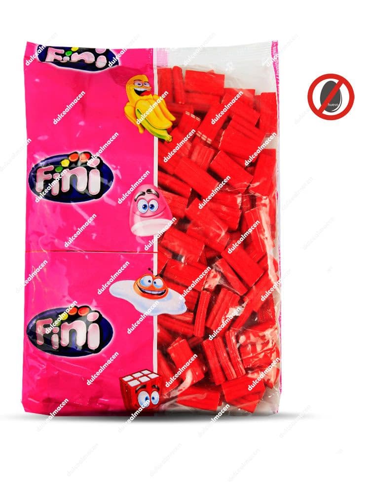 Fini Ladrillos Fresa Brillo 250 uds bolsa de regaliz taco de fresa brillante relleno en Dulcealmacen